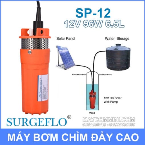 Bom Nuoc Nang Luong Mat Troi 12v SURGEFLO