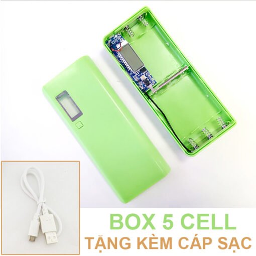 Pin Du Phong 5 Cell Mau Xanh La New