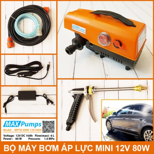 Bo Rua Xe Ap Luc Mini 12v 80w 10ah