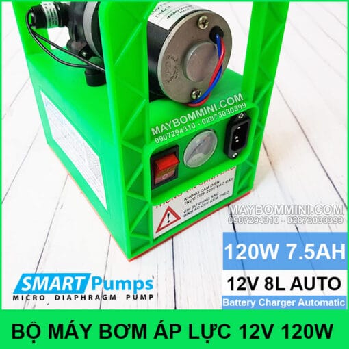 May Bom Mini Binh Ac Quy 12V 120W