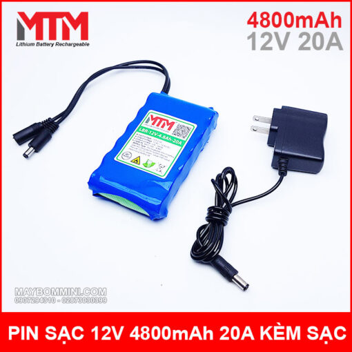 Bo Pin 12v 4800mah 20A Kem Sac Gia Re