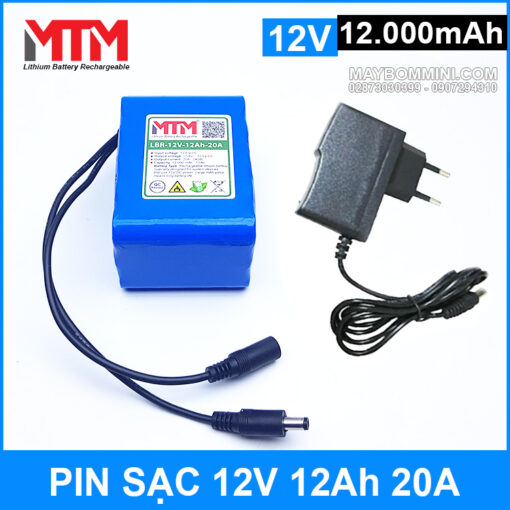 Pin Sac 12v 12000mah 20A Chinh Hang Kem Sac