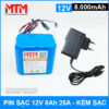 Pin Sac 12v 8000mah 25A 3S4P Kem Sac