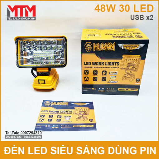 Den Led Sieu Sang 21V 48W Pin Hukan HK LB4in48 Chinh Hang