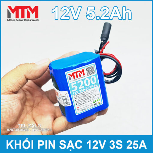 Tren Tay Khoi Pin 12V 3S 5200mah 25A