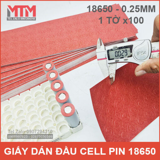 Giay Dan Pin 18650 Tron Kich Thuoc